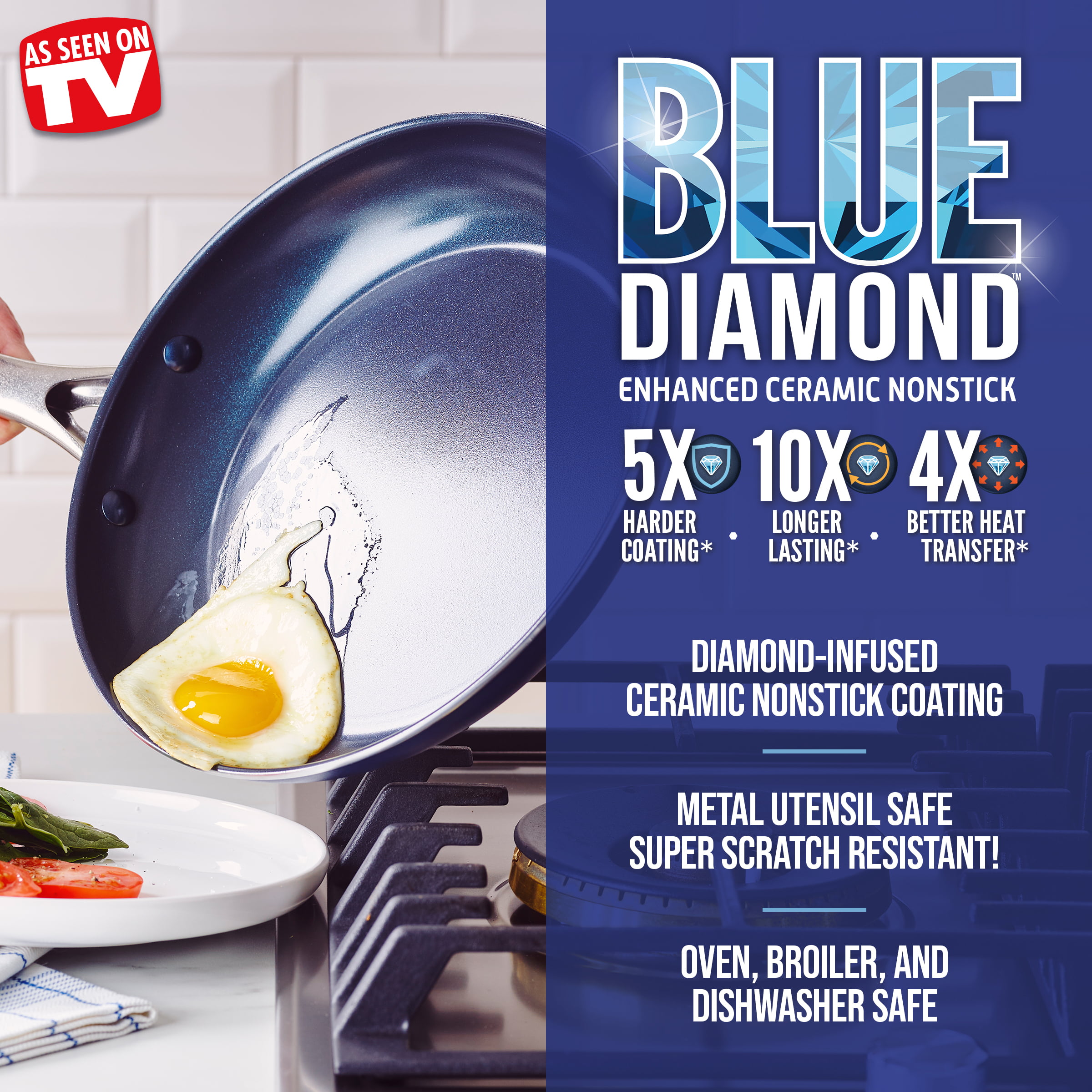 Blue Diamond Classic 20-Piece Cookware Set