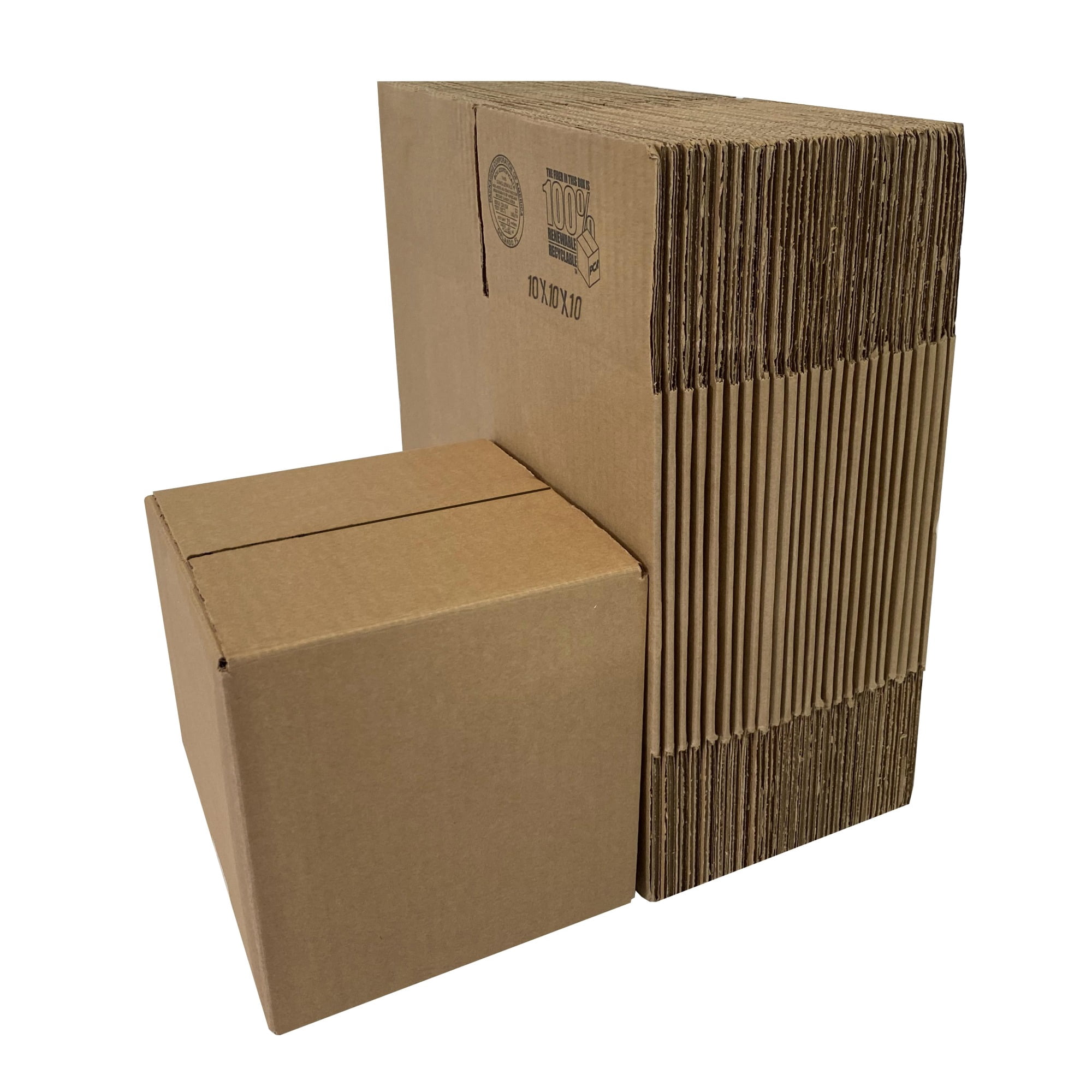 UOFFICE 25 Corrugated Boxes 10" x 10" x 10" Single Wall Cube Boxes