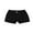 Black, variant on TheFound Baby Girls Casual Denim Shorts Solid Color High Waist Button Ripped Jeans with Side Pockets