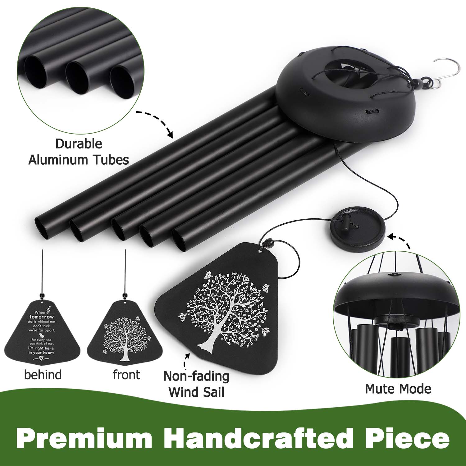 Livhil 33-Inch Memorial Wind Chimes with Deep Tone photo 3