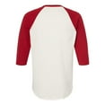 thumbnail image 2 of Tultex - Unisex Fine Jersey Raglan T-Shirt - 245 - Vintage White/ Rio Red - Size: 2XL, 2 of 4