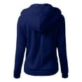 thumbnail image 5 of Jacket Women Women's Hooded Sweater Coat Winter Warm Wool Zipper Solid Cotton Outwear Coats for Women Blue L, 5 of 6
