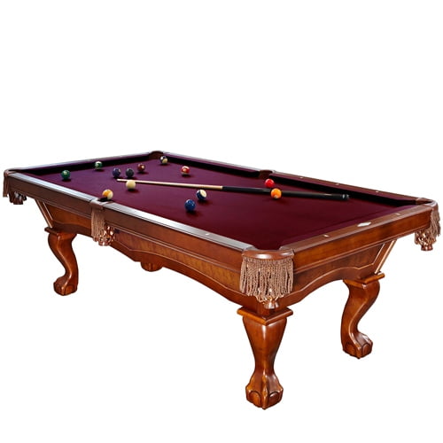 Brunswick Danbury 8 Foot Pool Table with Merlot Contender Cloth and Play Kit
