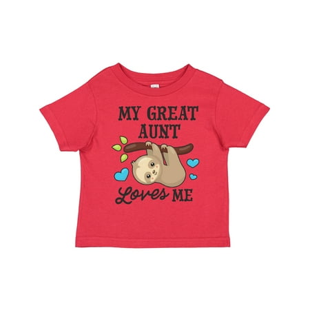 

Inktastic My Great Aunt Loves Me with Sloth and Hearts Gift Toddler Boy or Toddler Girl T-Shirt