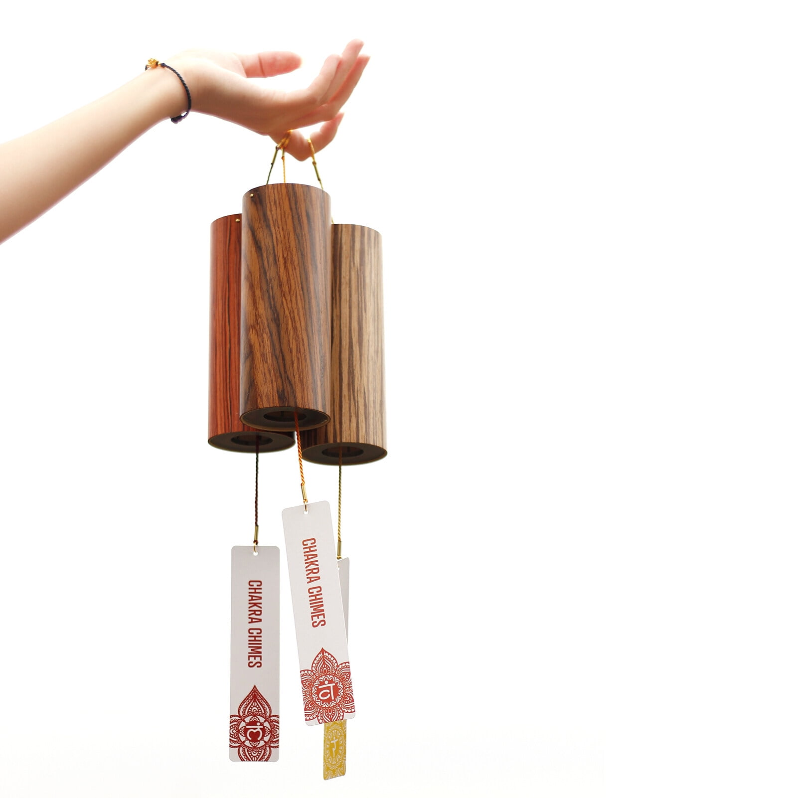 Chakra Chimes Natural Bamboo Wind Chimes Meditation Chord Windchime Windbell for Outdoor Garden Patio Home Decoration Zen Meditation Relaxation