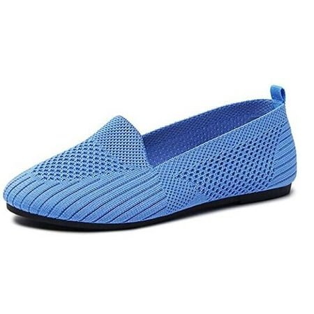 

Women s Lightweight Ballet Flats Knit Round Toe Slip On Dress Shoes Size 5