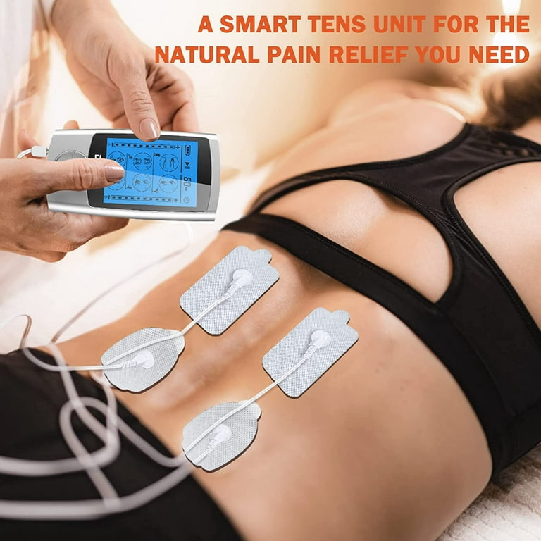 TENS Unit Muscle Stimulator, EMS Massager Machine for Shoulder, Neck,  Sciatica and Back Pain Relief, Electronic Pulse Massage Physical Therapy,  Red