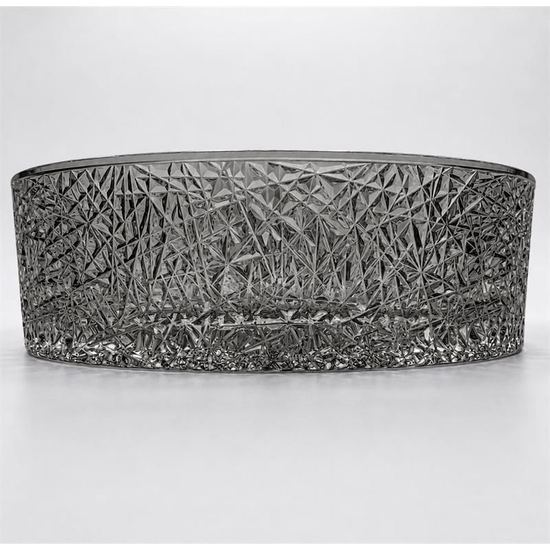 Stadium 16" Light Black Tempered Glass Circular Bathroom Vessel Sink