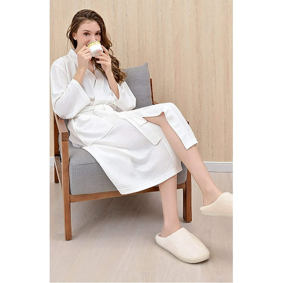 [H-1 White] Waffle Style Robes