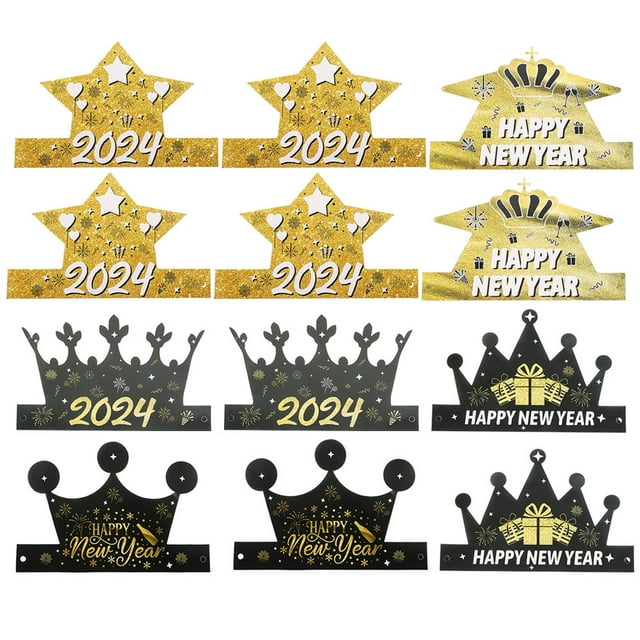 YSNOOWE 12Ud Sombreros De Para Fiesta De Año Nuevo Con Temático Y Detalles Delicados Para Fotos