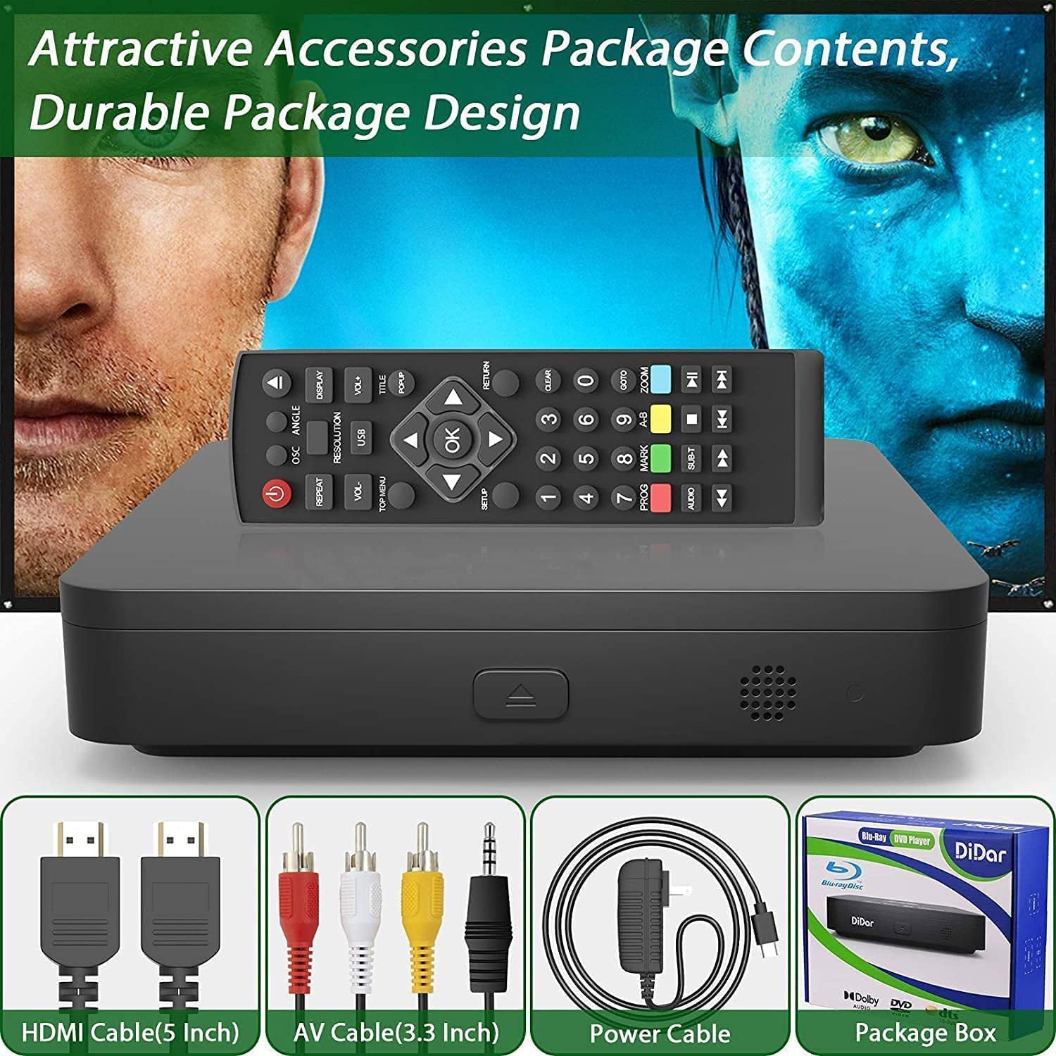 Didar Blu Ray DVD Player, Ultra Mini 1080P Blue Ray Disc