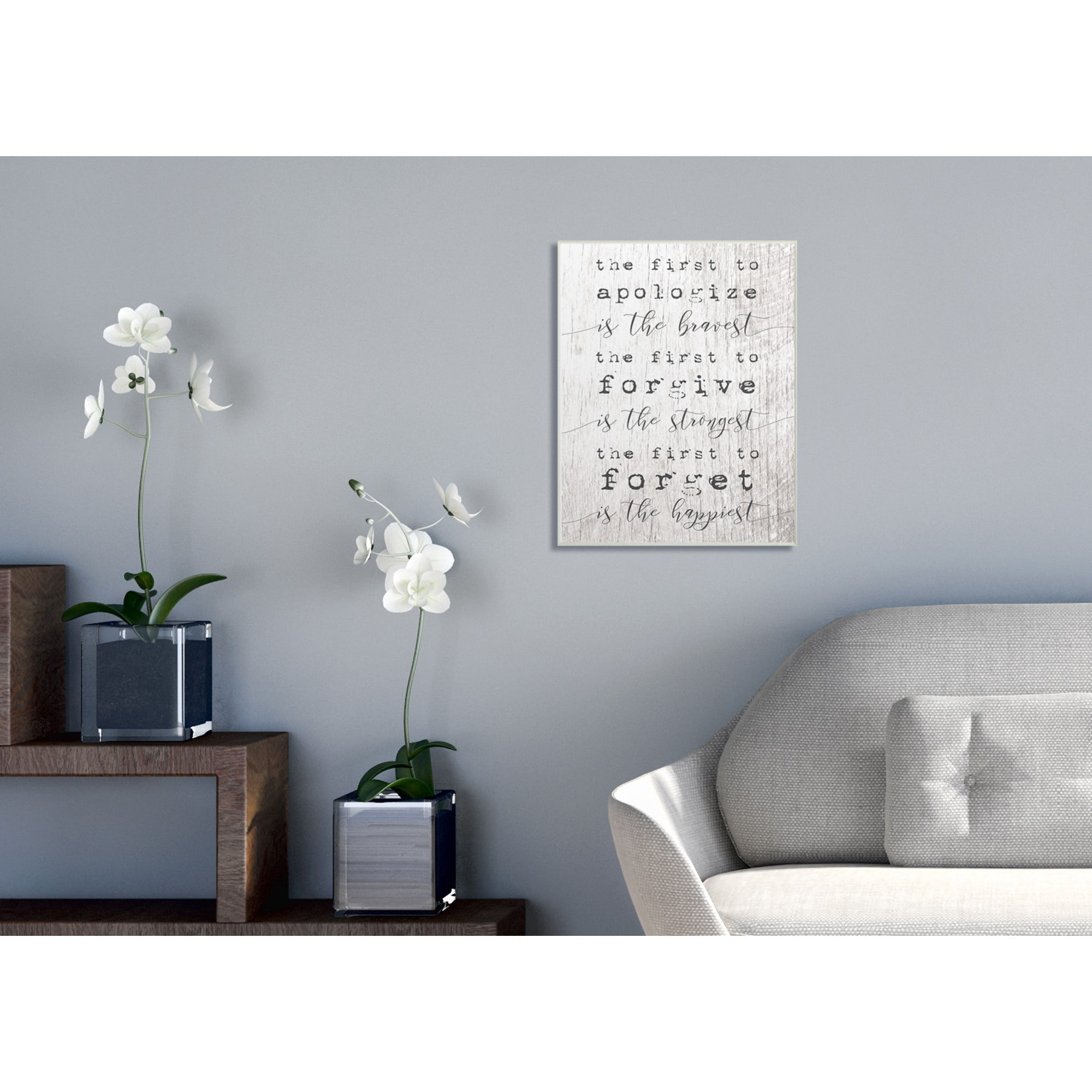The Stupell Home Decor Collection Bravest Strongest Happiest Virtues Typography Oversized Wall Plaque Art, 12.5 x 0.5 x 18.5
