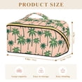 thumbnail image 4 of FORMRS Makeup Bag Travel Cosmetic Organizer for Women Fold Flat Zipper Pouch with Handle, Pink Palm Trees, 4 of 8