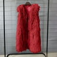 thumbnail image 3 of qolati Womens Faux Furs Vest Jackets Winter Warm Mid-Length Coat Fluffy Shaggys Sleeveless Jacket Fashion Casual Fuzzy Outerwear, 3 of 5