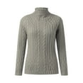 thumbnail image 4 of womens sweaters Turtleneck cable neck Sweaters Female Winter Knitted solid color Long Sleeve Thick Twist Pullover tops for ladies, 4 of 8
