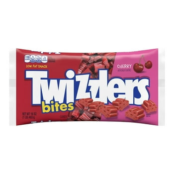 TWIZZLERS, Bites Cherry Flavored Chewy Candy, Low , 16 oz, Bag