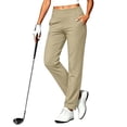 thumbnail image 6 of Timegard Yoga Pants Women Stretch High Waist Button Loose Fitting Work Pants Casual Running Golf Pants with Pockets(Khaki,XXL), 6 of 7