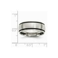 thumbnail image 6 of Solid Stainless Steel Black Rubber 8mm Men's Matte Brushed Finish Wedding Band Ring Size 9, 6 of 7