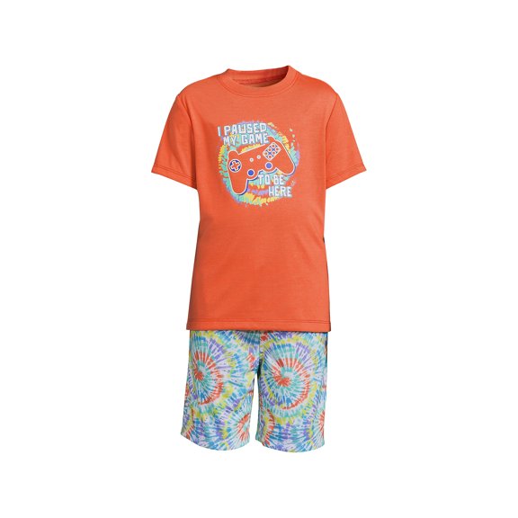 Lands' End Boys Short Sleeve Tee and Shorts Pajama Set