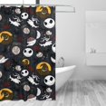 thumbnail image 3 of Cortina de ducha de pesadilla antes de Navidad, 72 x 72 pulgadas, decoración de fiesta de terror, juego de cortinas de baño para el hogar con 12 ganchos, 3 of 8