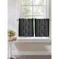 thumbnail image 3 of Half Window Curtain 36 Inches Long, Black Boho Geometric Window Treatment Curtain Drapes, Vintage Southwestern Stripes Small Tier Curtains for Bathroom Over Sink, 27.5"x36", 2 Panels, 3 of 7