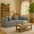 thumbnail image 4 of 111" Modular Sectional Sofa, Oversized Sofa Set, Convertible Cloud Sleeper Couch with Textured Chenille Minimalist Configurable Layout Complimentary Pillows for Living Areas, Grey, 4 of 9