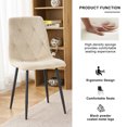 thumbnail image 6 of Set of 4 Dining Chair with Metal Legs, Modern Velvet Chair with Cushion Seat Back,  Upholstered Side Chair for Home Kitchen Restaurant and Living Room,Pre-Assembled Chairs, Beige, 6 of 9