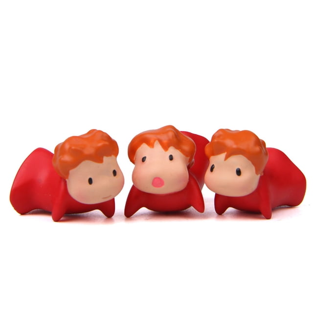 Figura de la colección de juguetes, modelo Decorat, 3 piezas, Ponyos Cliffs Anime