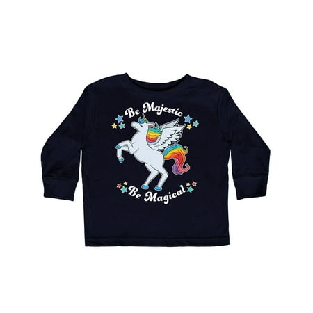 

Inktastic Rainbow Unicorn-Be Majestic Be Magical Gift Toddler Boy or Toddler Girl Long Sleeve T-Shirt