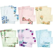 Stationary Paper and Envelopes Set Pack of 48 - Japanese Stationery Set Vintage Floral Letter Writing Paper - 8.5 x 11