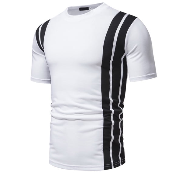 Fnnxeal Mens Slim Fit V-Neck Henley Short Sleeve T-Shirt with Contrast Trim Soft Cotton Polyester Blend Casual Athletic Black,Size L