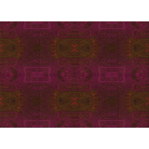 Ahgly Company Indoor Rectangle Patterned Saffron Red Area Rugs, 5' x 7'