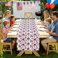 thumbnail image 1 of 72.04x12.99in Linen 4th Of July Table Runner Patriotic Stripe Farmhouses Rustics Independence Day Decor For Dining Table Kitchen Counter Multiple Patterns, 1 of 6