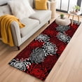 thumbnail image 3 of Red Grey Chrysanthemum Area Rugs 2x6 for Kitchen Runner Rug, Farmhouse Botanical Floral Modern Non Slip Washable Rug Runner, Low Pile Indoor Floor Carpet Mat Bathroom Rugs for Bedroom, Kids Room, 3 of 9