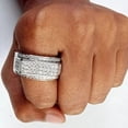 thumbnail image 3 of Men's Pave Set Wedding Band Ring 2.00Ct Round Cut Simulated White Diamond Ring 14K White Gold Plated 925 Sterling Silver, 3 of 5