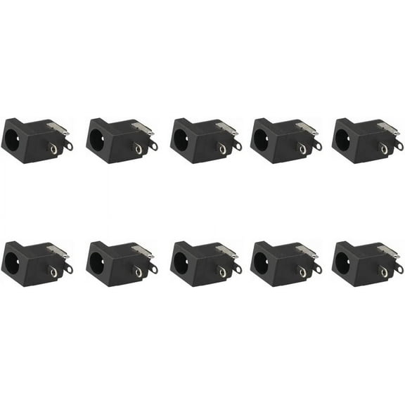 Treedix 10pcs 3pin DC Power Connector PCB Mount Female Plug Jack 5.5mm*2.1mm Barrel Connectors