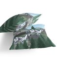 thumbnail image 3 of Set of Two 16" X 16" Blue and Green Reindeer Indoor Outdoor Throw Pillow, 3 of 4