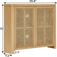 thumbnail image 2 of Rattan Sideboard Buffet Cabinet, 39.4" Small Boho Wooden Console Table with 2 Rattan Doors, Thin Narrow Kitchen Storage Cabinet for Living Room Entryway, 2 of 9