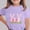 Purple, variant on SERTG Girls Easter Bunny Print Short Sleeve T Shirt Soft Breathable Crew Neck Tee Casual Regular Fit Lightweight Comfortable Fashion Top Cute Easter Holiday T Shirt(Orange,12-13Years)