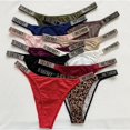 thumbnail image 2 of Sexy Sin Costuras Bragas Mujeres De Lujo Letra Rhinestones Lencería G String Diseño De Marca Confort Satén Íntimos Ropa Interior Rosapangjing, 2 of 4