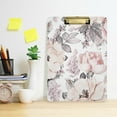 thumbnail image 5 of FMSHPON Pink Flowers RosesLeaves White Clipboard Hardboard Wood Nursing Clip Board and Pull for Standard A4 Letter 13x9 inches, 5 of 7