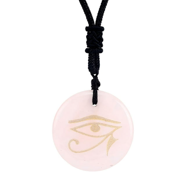Collar de ojo egipcio, joyería egipcia, colgante redondo de moda con cadena de cuerda, collar con colgante de ojo de RA para hombres y mujeres Rosa