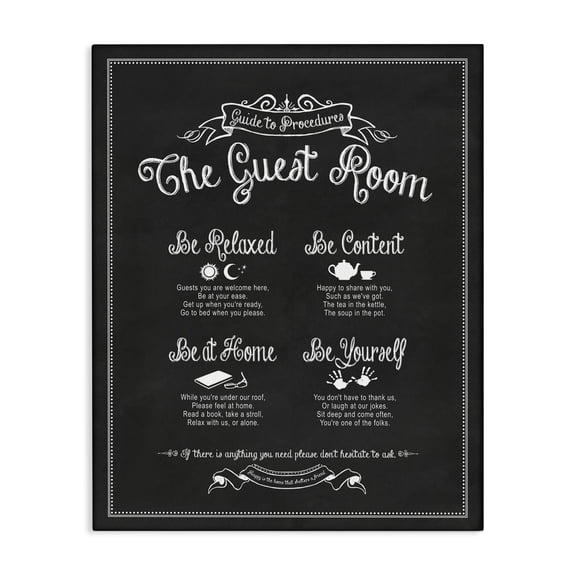 Stupell Industries Eclectic The Guest Room Guide Canvas Art, 16 x 20, by Lettered and Lined