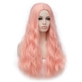 thumbnail image 1 of Peluca de Cabello Humano para Mujeres Unique Bargains 28' Naranja Rosa Rizado Largo con Gorro, 1 of 6