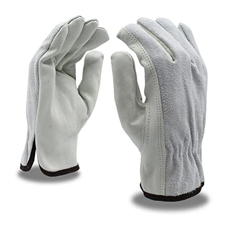 

12-Pack of Cordova 8230S Select Grain Cowhide Driver Work Gloves Gray Split Cowhide Back Unlined Keystone Thumb Small