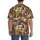 thumbnail image 3 of Balery Vintage Bottles Camisa Casual de Manga Corta con Botones para Hombre, Texturizada, Estilo Cubano, para Playa, Verano-X-Large, 3 of 5
