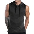 thumbnail image 2 of Njoeus Men's Gym Workout Hooded Tank Tops Running Bodybuilding Muscle Shirt for Men Mesh Breathable Sleeveless Big & Tall Hoodies Tops Mens Athletic Basketball Tees Shirt 2X 3X 4X Summer Savings, 2 of 5