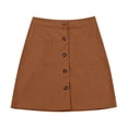 thumbnail image 5 of JTieacloth Corduroy Skirt High Waisted Button Down Mini A Line Fall Winter Short Skirt With Pockets Casual Stretch Comfort Fit,Skirt for Women(Brown), 5 of 6