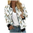 thumbnail image 1 of MKLEKYY Veste en Jean pour Femmes Veste Cardigan Décontractée à Imprimé Complet avec Fermeture Éclair Légère Mode Extérieure, 1 of 4