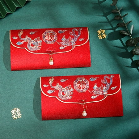 

Leke Tea bronzing folding happy words engagement red envelope wedding supplies